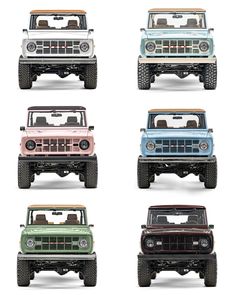 Which Velocity Bronco is on your Christmas list this year? 1) 1976 Oxford White Bronco 2) 1977 Metallic Seafoam Bronco with Ranger Package 3) 1973 Velocity Pink Bronco with Blackout Package 4) 1971 Skyview Blue Bronco 5) 1970 Boxwood Green Bronco 6) 1976 Midnight Red Bronco with Blackout Package