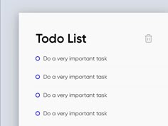 a screenshot of the task list for an app on macosk, which includes tasks to do