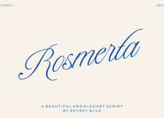 the font and typeface for rosmeta