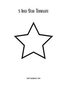 the 5 inch star template is shown in black and white