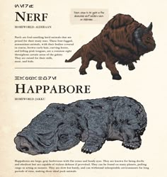 an image of some animals that are in different colors and sizes, including buffalos