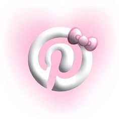 a pink and white pinwheel with two bows on it's head in front of a light pink background