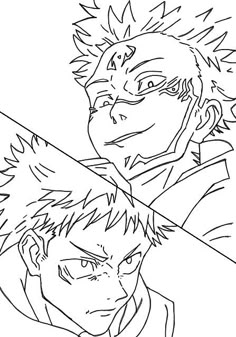 Jjk Coloring Pages Easy, Sukuna Coloring Pages, Yuji Coloring Pages, Jjk Coloring Pages, Jjk Coloring Book, Gojo Coloring Page, Gojo Coloring Pictures, Jujutsu Kaisen Coloring Page, Jujutsu Kaisen Lineart