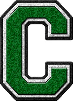the letter c in green and white