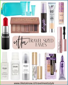 Sharing all of my favorite travel sized products from Ulta Beauty at Target! You can easily shop this post by visiting the liketoknow.it app and searching TRAVELMEETSSTYLE. Travel Sized Toiletries, Target Travel Essentials, Travel Size Must Haves, Mini Travel Size Essentials, Travel Size Products Beauty, Target Travel Size, Travel Size Cosmetics, Mini Travel Size Products, Ulta Travel Size