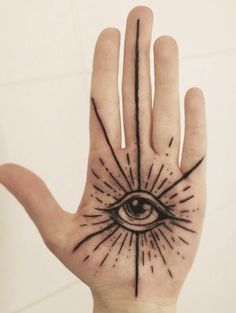 a hand with an all seeing tattoo on it