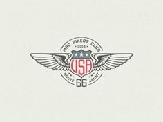 the us air force biker club logo is shown in this image, with wings and stars on