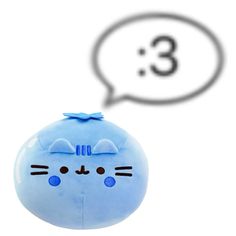 a blue cat ball with a thought bubble above it's head that says 3