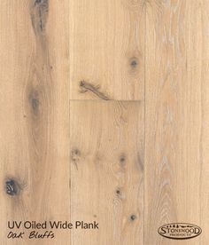 wood flooring product with the words u v oiled wide plank oak bluffs