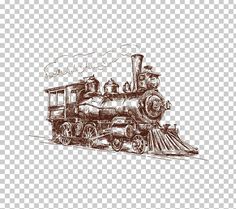 an old fashioned steam locomotive drawing, train transparent background png clipart