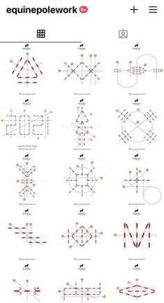 an image of different types of lines and shapes in the form of letters with numbers on them