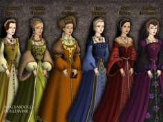 Six Wives Costumes, Henry The Eighth Wives, Henry Viii Wives, Henrys Wives, 6 Wives Of Henry Viii, Henry 8th 6 Wives, Six Wives, King Henry Viii Wives, 6 Wives