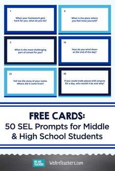 the top ten free cards for middle and high school students to use in their classroom