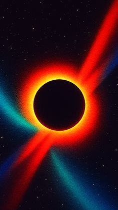 an artist's impression of a black hole in the sky with bright light coming from it