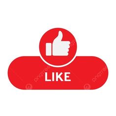 a red like button with the thumbs up