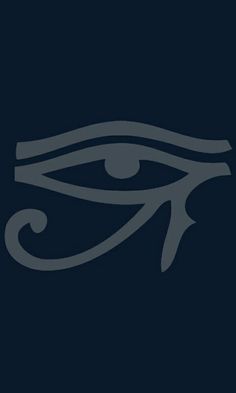 the eye of horush is shown in grey on a black background with an omen symbol