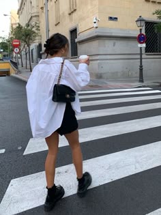 Dr Martens Dinner Outfit, Oversized White Dress Shirt Outfit, Black Skirt With Oversized Shirt, White Button Down Shirt Outfit Doc Martens, Oversized Shirt And Doc Martens, Black Skirt Dr Martens Outfit, White Button Up Black Skirt Outfit, Black Skirt Oversized Shirt, Black Mini Skirt White Shirt Outfit