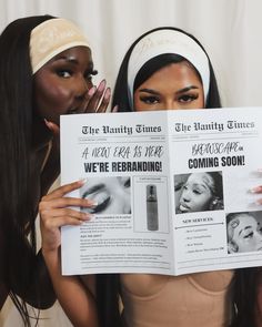 Extra! Extra! Read all about it! 📰  Our beauty duo shoot concept is the perfect way to announce your brand’s pre-launch or next big move.  With a creative newspaper twist, this is ideal for advertising, social media, or storytelling campaigns.  Newspaper design & print by our client—but guess what? We offer this as an add-on service too!   Did you spot the custom headbands? Logo design by @forherbyheruk   Let us help you bring your vision to life   Brand: @browscapeuk  Photography: @forherstu... Advertising Ideas Social Media, Newspaper Launch, Photography Promotion, Business Campaign Ideas, Business Events Ideas, Creative Branding Ideas, Salon Opening Ideas, Shoot Concept, Business Reveal Ideas