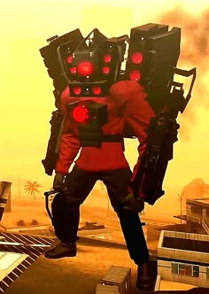 Titan SpeakerMan 🔊🎶🎵 Red Titan, Titan Speaker Man Costume, Military Pfp Gif, Red Skeleton Meme Gif, Discord Pfp Military, Uzi Doorman Gif Pfp, Titan Speaker Man Drawing, Cyberpunk Red Memes, Titan Camera Man Gif