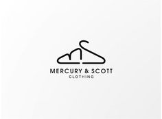 a black and white logo for a clothing store with an image of a hanger