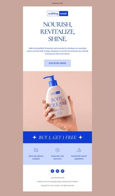 the landing page for an online store that sells hand sanitizers and body washes