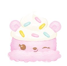 a drawing of a cupcake with sprinkles on top