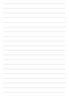 a blank lined notepad with lines on the front and back, in white paper
