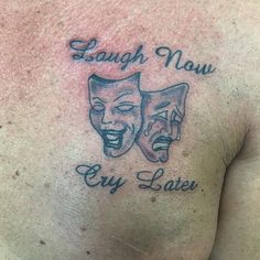 101 Amazing Drama Face Tattoo Ideas That Will Blow Your Mind! | Outsons | Men's Fashion Tips And Style Guide For 2020 Drama Mask Neck Tattoo, Drama Face Tattoo Design, No Drama Tattoo, Two Face Mask Tattoo Meaning, Drama Faces Tattoo Design, Drama Tattoo Ideas, Drama Tattoos, Drama Faces Tattoo, Drama Tattoo