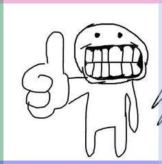 a drawing of a person giving the thumbs up sign with one hand and two fingers in the other