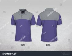 the front and back views of a polo shirt, with different colors on each side