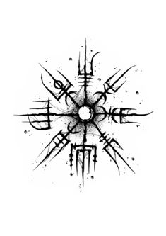 a black and white drawing of an abstract design