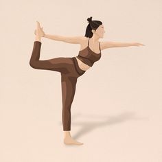 a woman doing yoga poses in front of a white background