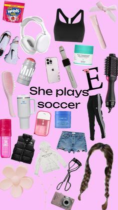 Pov: She plays soccer What Do You Need To Play Soccer, Things Soccer Players Need, Things To Bring To A Soccer Game, Soccer Needs, Soccer Packing List, Cute Soccer Stuff, Soccer Must Haves, Soccer Stuff For Girls, Cute Soccer Things