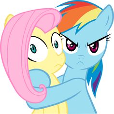 an image of two ponys hugging each other