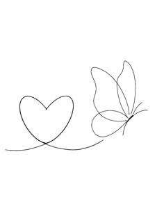 two hearts with leaves drawn on them