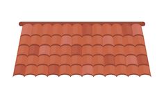 a roof with red tiles on it