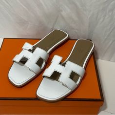 White Women's Slide Sandals