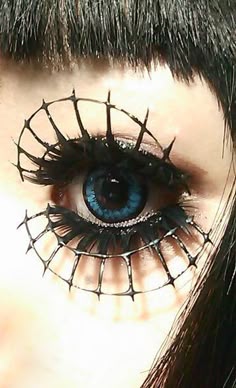 ➿♻️ Bone Eyelashes, Gothic Eye, Gothic Eye Design, Eyelashes With Spikes, Barbed Wire Aesthetic Dark, Dark Aesthetic Barbed Wire Art, Goth Lashes, Dark Art Barbed Wire, Goth Eyelashes