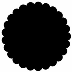 a black and white silhouette of a round shape with scallop on the edges