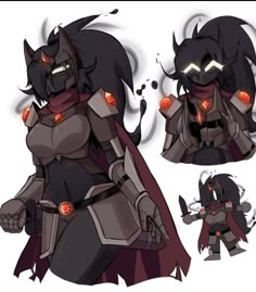some sort of character that is very cute and dark skinned, with red glowing eyes