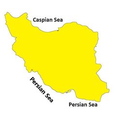 a map of the persian sea with its major cities and their respective locations in yellow