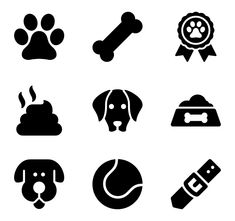 black dog icons on white background