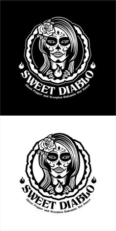 Logo of Sweet Diablo hot sauce featuring a sugar skull design and bold typography.