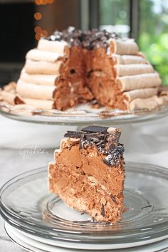 there is a piece of cake on the plate and another slice has been taken out