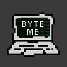 a computer screen with the words bye me on it
