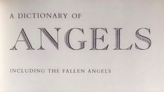 the dictionary of angels including the fallen angels is shown in black and white text on a white background