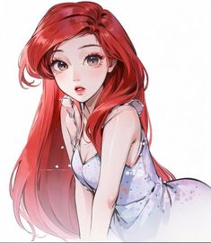 This was originally a picture of Arielle but I think it looks beautiful~ This picture was created by the App 'Meitu'. Aria The Little Mermaid, Ariel Mermaid Fanart, Anime Ariel, Cute Ariel, Ariel Disney Fanart, Ariel Anime, Ariel Fan Art, Ariel Disney Princess, Ariel X