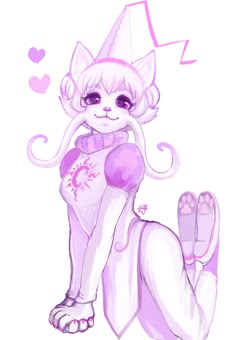 a drawing of a cat wearing a pink dress