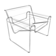 a wire chair sitting on top of a white surface