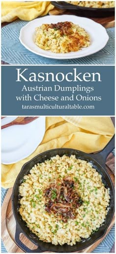 an image of food in a skillet with cheese and onions